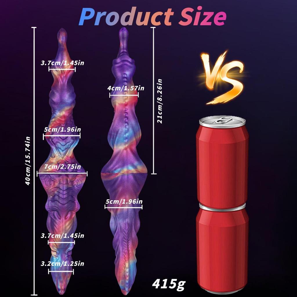 Silikon Doppelkopf Dildo: Dickes, super langes, realistisches Tierdesign Anal-Masturbationstoy