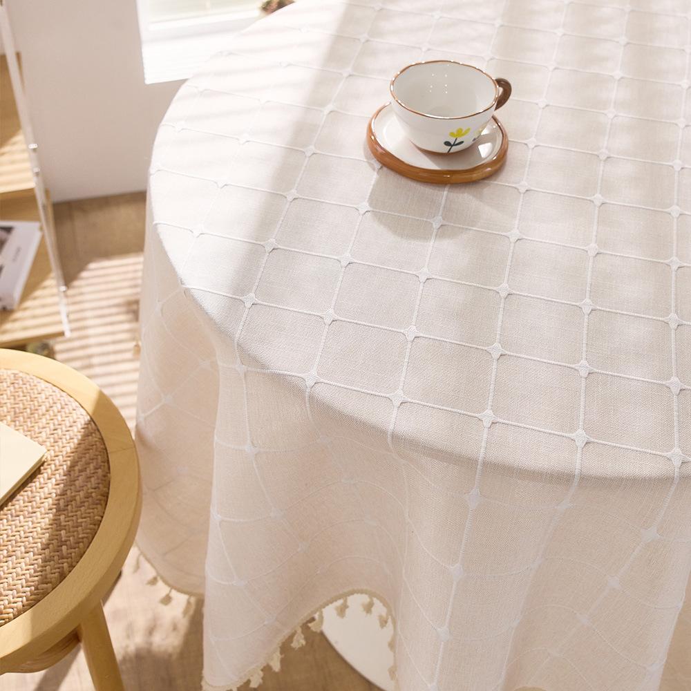 Plaid Cotton And Linen Tablecloth, Rectangular Table Fabric, Coffee Table Mat, Dustproof Cover