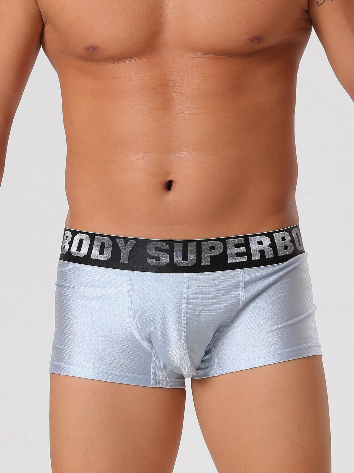 

5 цветов Мужские боксеры Ледяной шелк Нижнее белье Шорты XL серебряный