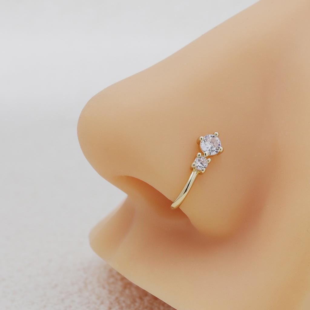 1Pcs Female Personalized Non-pierced U-shaped Nose Clip with Simple and Elegant Crystal Round Nose Stud