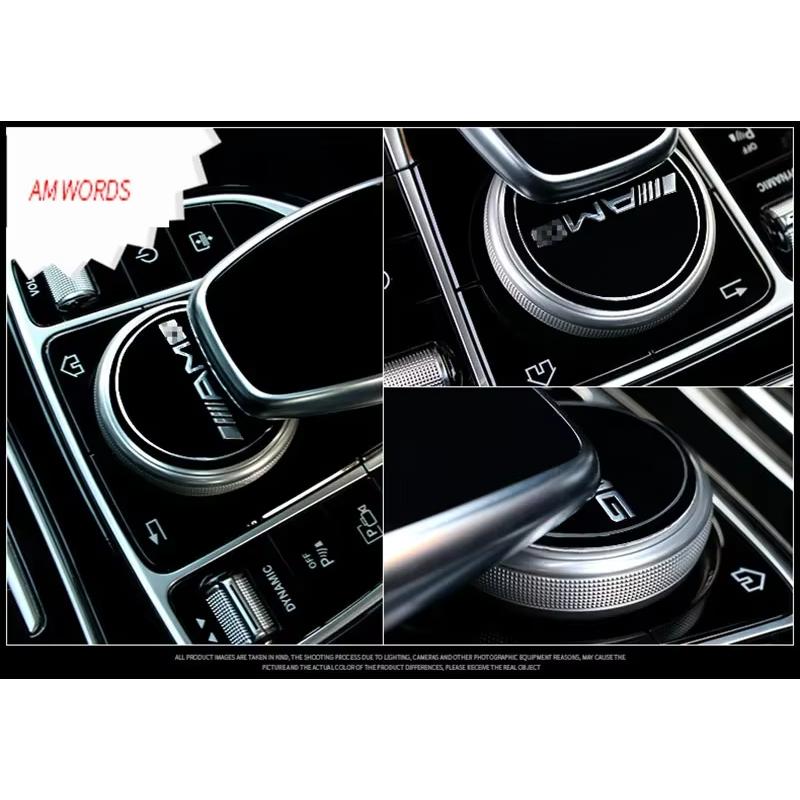 Bivfzz1 2025 W124 W210 HOT 1 Pcs Car Multimedia Buttons Cover Car Badge Emblem Interior Sticker For Mercedes Benz AMG GLC GLE E CLA GLA