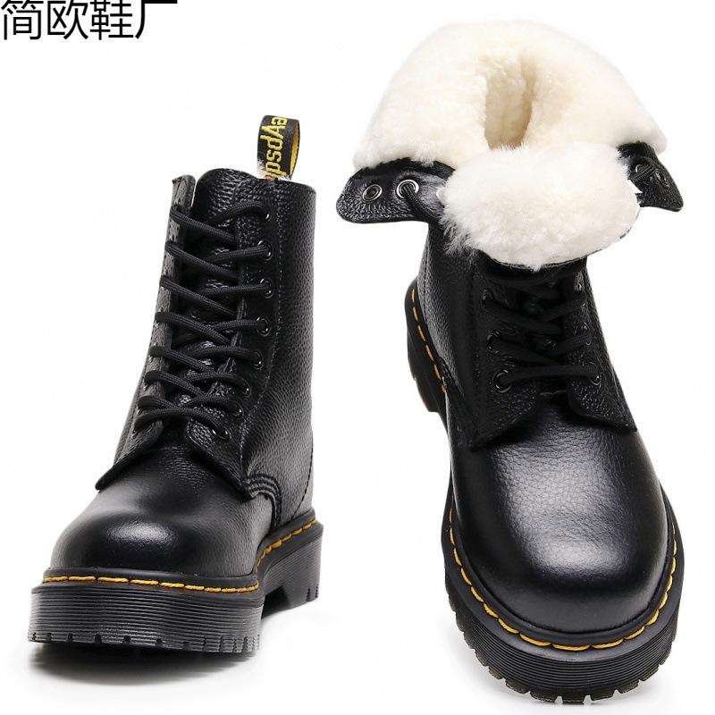 Real wool Martin boots lychee pattern tooling boots women s head layer soft cow leather short boots locomotive boots Order 14700₽