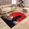 Samurai with Red Sun Backdrop Pattern Rug Carpets for Bedroom Living Room Sofa Mat Creative Door Mat Cloakroom Home Decor