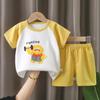 Children's Short Sleeved Set Made of Pure Cotton, Summer New Style for Boys, Summer Clothes for Babies, T-shirts for Girls, Thin Children's Clothing