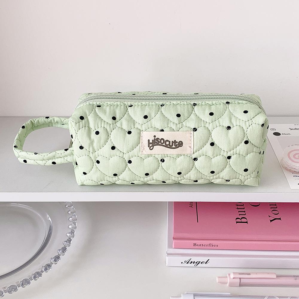 Large Capacity Pencil Case Portable Pencil Pouch Multi-functional Stationery Bag Students зелёный