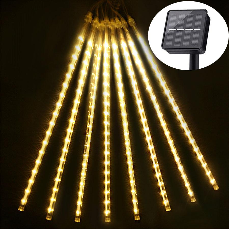 Solární meteorický roj, vánoční světlo Thrisdar, 50 cm, 288 LED, venkovní solární padající déšť, vánoční dekorace na stromeček, vánoční párty