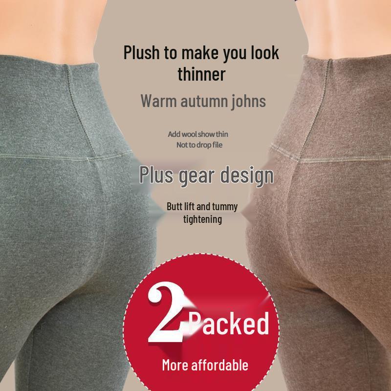 High Waist Thermal Knee-Lined Leggings for Women - Thick, Fleece-Lined, Winter Warmth and Body Shaping.