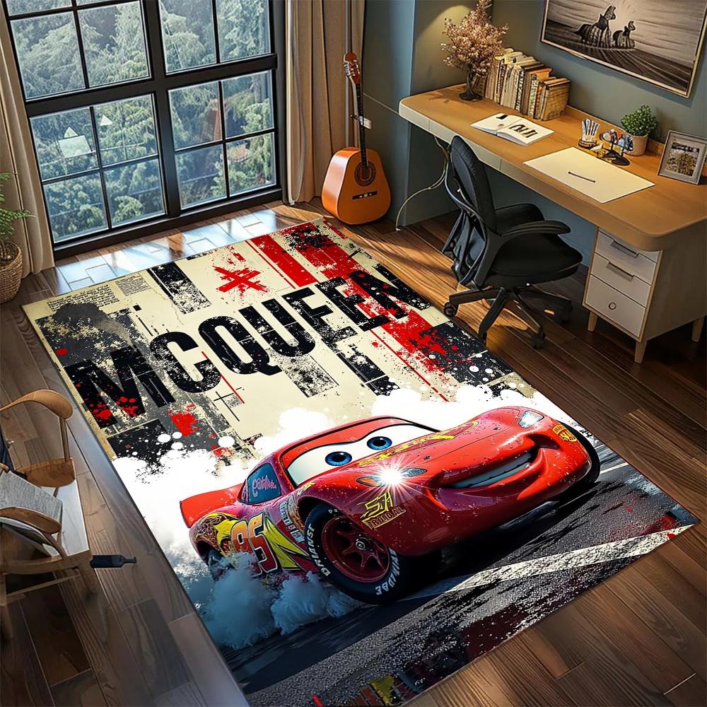 Cars Lightning McQueen 95 Racing Speed Style Rug Carpet Large Area Rug Non Slip Washable Floor Mat Gamer Room Bedroom Home Decor