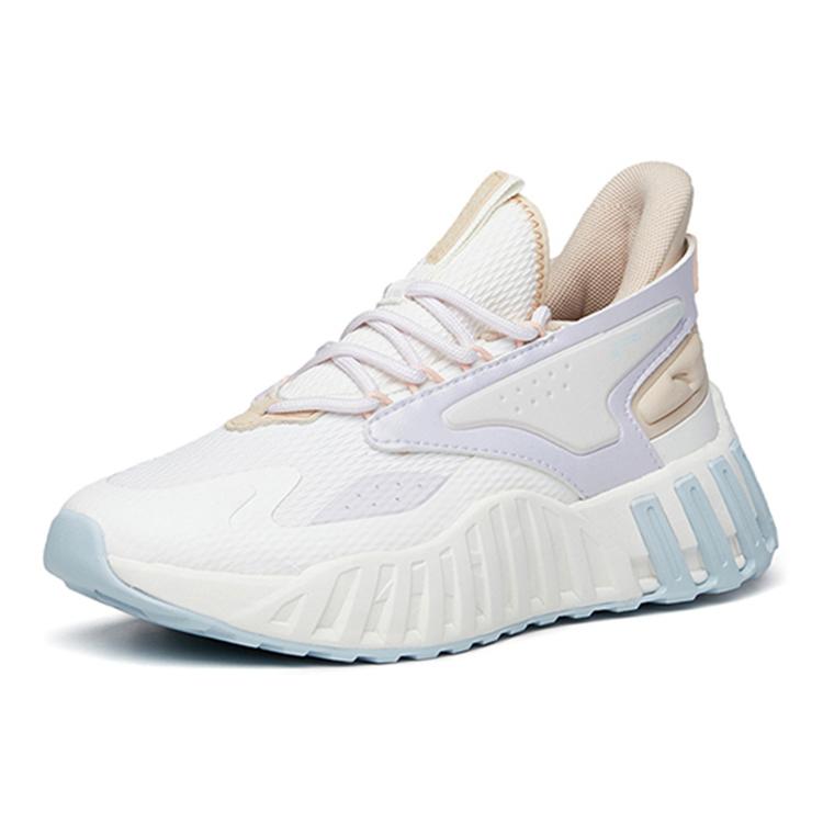New Anta Cushioning Anti Slip And Wear Resistant Low Top Casual Shoes Women's White Purple 122218871-4