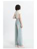Women's High-Waisted Wide-Leg Light Blue Jeans - Retro Korean Style for Summer 2024