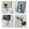 2 Pièces Porte-Charme de Téléphone en Métal en Forme de Cœur Cœur d'Amour Anneau de Doigt pour Téléphone Crochet Auto-Adhésif pour Support Arrière de Téléphone Portable