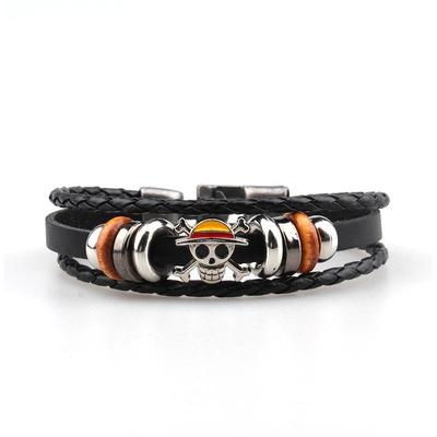One Piece Straw Hat Pirate Leather Bracelet - European & American Retro Punk Style Jewelry