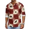 Men's Halloween Loose Fit Long Sleeve Shirt Button Down Collar Casual Retro Style Breathable Shirt for Autumn Spring Outdoor Daily Wear