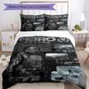 3pcs Metro Bedding Set Duvet Cover Closure Includes 1 Duvet Cover & 2 Pillowcases, Soft and Comfortable for All Seasons.