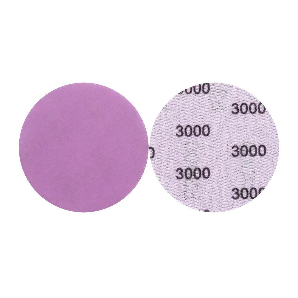 3" 75 mm lila selbstklebendes Flock-Schleifpapier zum Polieren von Autolack