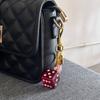 Backpack Hanging Good Luck Dice Keychain Rhinestone Red Dice Pendant  Creative Gift