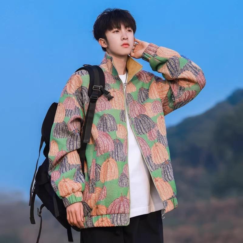 Men's High-end Spring and Autumn New Retro Printed Casual Jacket Top