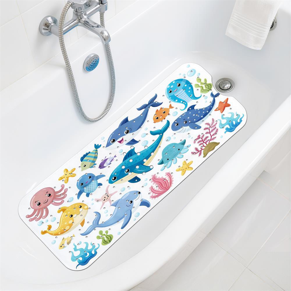 Gyermek Csúszásmentes Rajzfilm Fürdőszobai Szőnyeg - Mosható Ovális Biztonsági Zuhanyzótálca Padló Szőnyeg