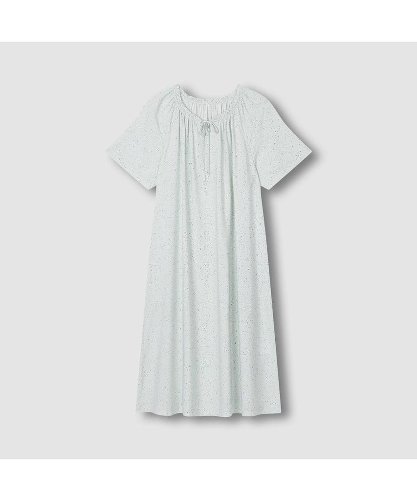 Jaju Women'S Rayon Dot Short Sleeve Pajama Dress_Light Mint