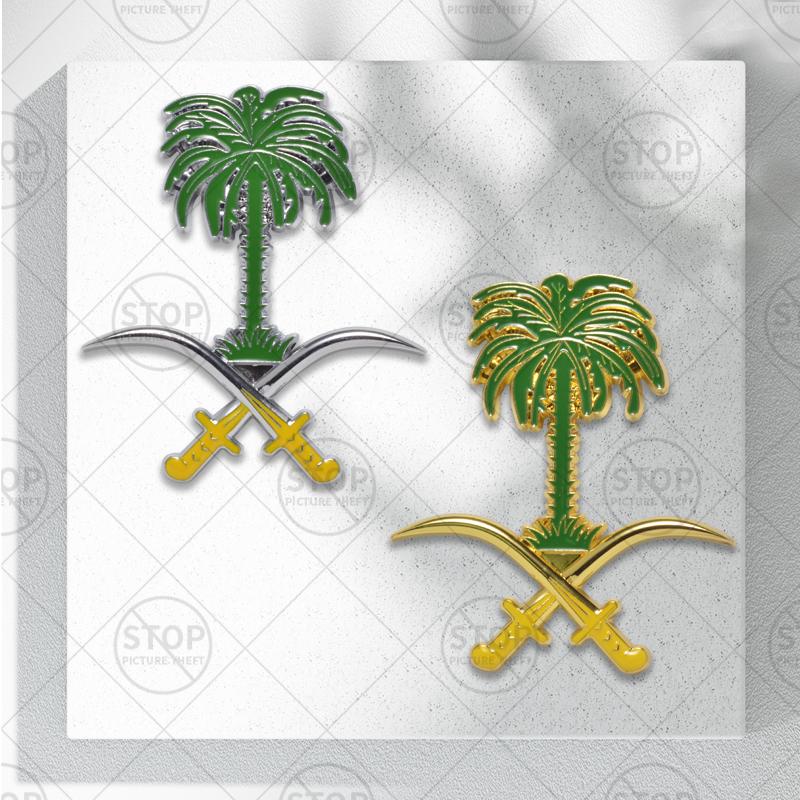 Car Badge Saudi Arabian Date Palm Tree Logo 3D Decal Grille Body Emblem For Skoda Peugeot Toyota Honda Nissan Suzuki GMC kia