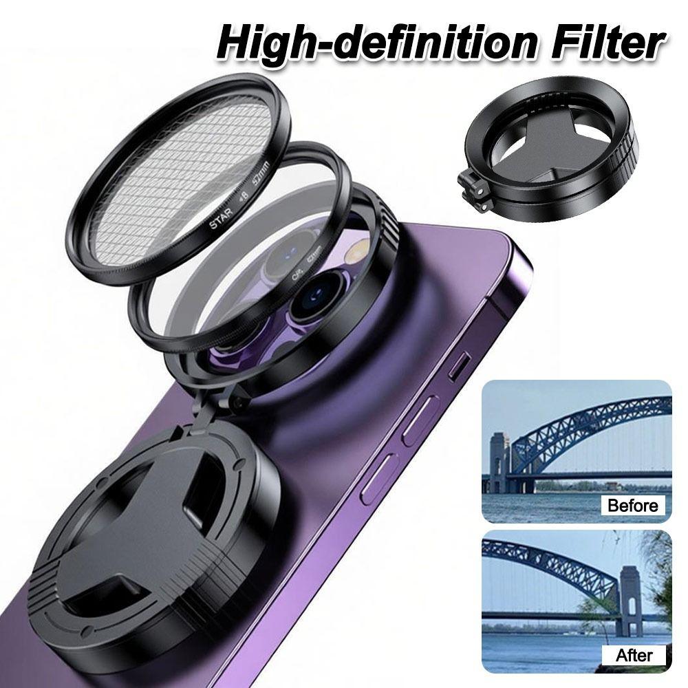 Portable Magnetic Circular Polarizer Camera 52MM Lens Clip New High-definition Filter