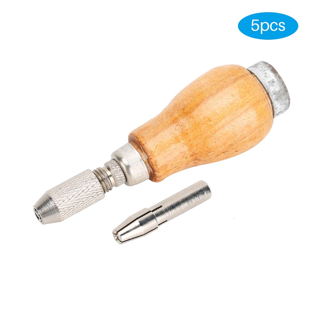 5 ks Pohodlná rukojeť Dřevěná rukojeť pilníku s vyměnitelnými hlavami Příslušenství pro opravy šperků