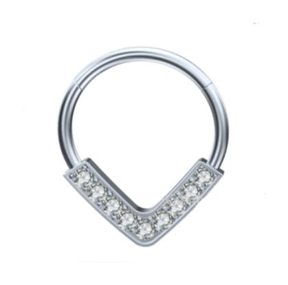Silberner Clicker-Ohrring mit Zirkonia - K-030 1.2/10