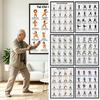 Poster Antrenament Tai Chi pe Scaun Fără Ramă Poster Rutină Tai Chi Instrucțiuni Vizuale Clare Diagramă Exerciții Șezând pentru Persoane Vârstnice Începători
