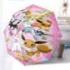 Kawaii Eevee Pattern Umbrella Lightweight Folding Windproof Umbrella Anime Pokemon Fans Daily Outdoor Use