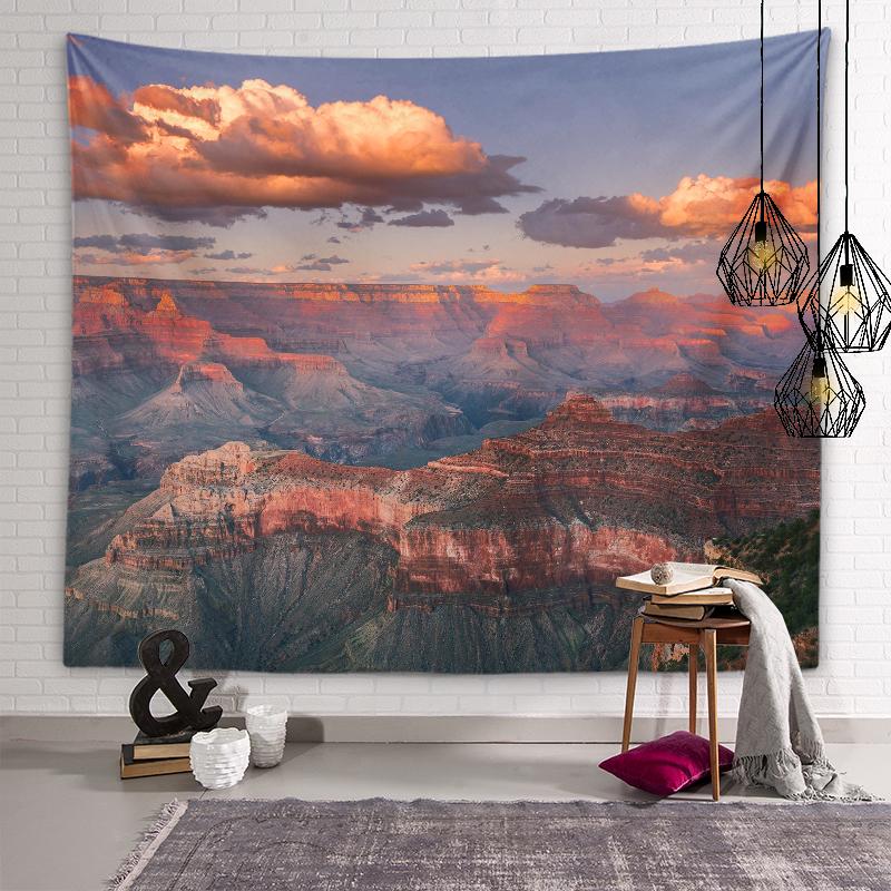 Natural Beauty Tapestry Winter Autumn Mountains River Wall Art Tapestry Dormitory Room Aesthetic Decor Bedroom Home Decor