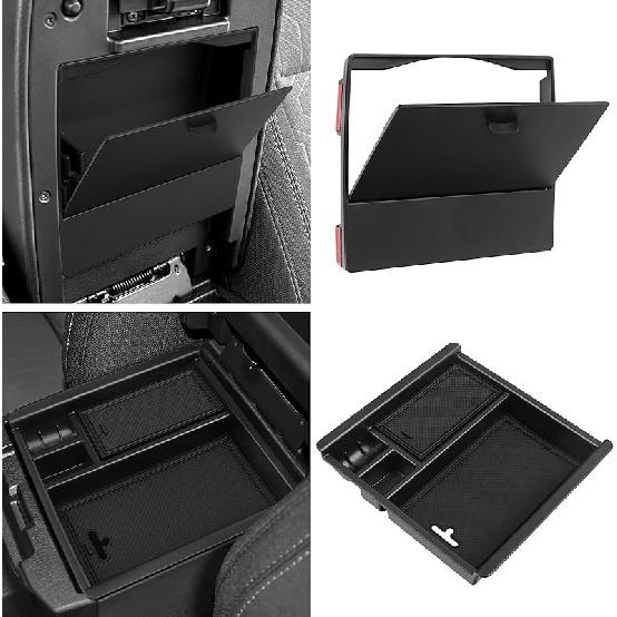 YOJOJOCO Center Console Organizer Compatible With Hyundai -2025 2026 Elantra Accessories (NOT Fit Manual Hand Break Models) Black ABS Plastic