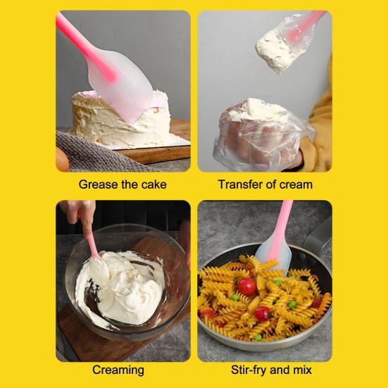 Silicone Spatula Heat-Resistant Non-Stick Baking Tool for Spreading Scraping Mixing Dishwasher Safe Essential Kitchen Utensil for Cakes Jam
