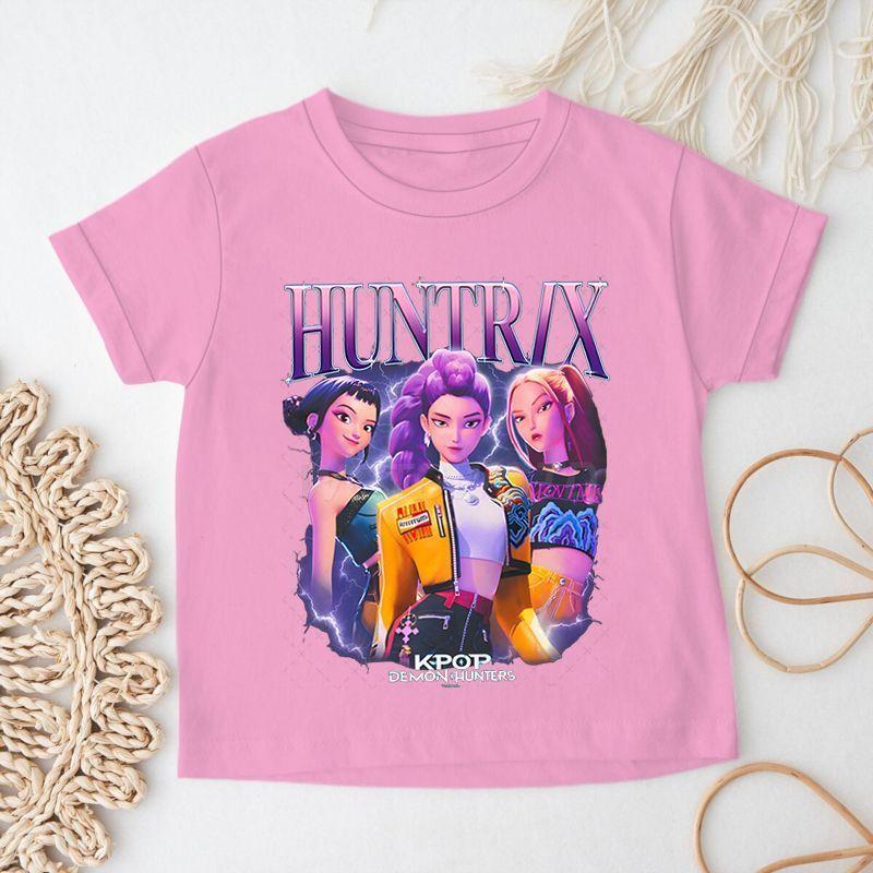 Kinder Hexenjagd Team Rundhals Kurzarm Top, Sommer Jungen- und Mädchen-T-Shirt aus reiner Baumwolle