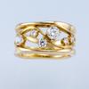 Elegant Gold Zircon Wave Geometric Ladies Ring