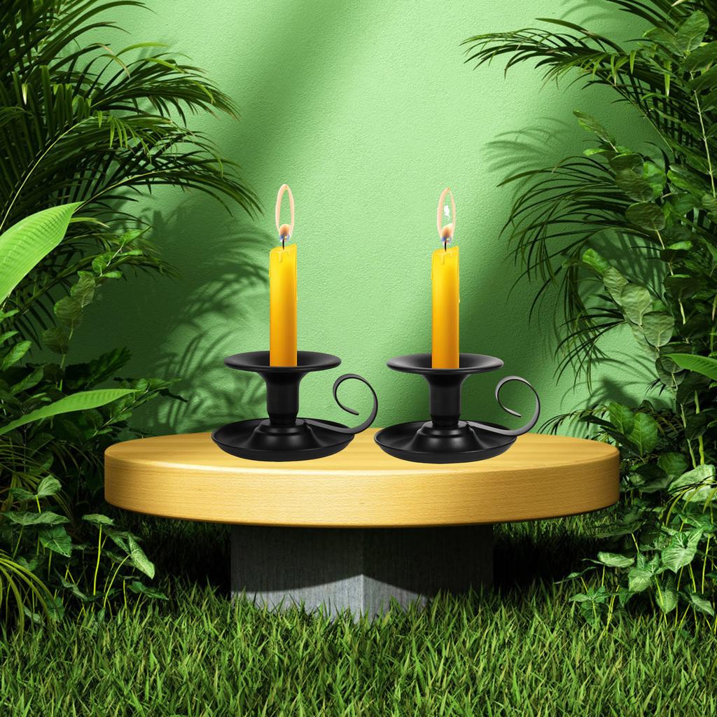 2 st Tekopp Ljusstake Gammal Retro Liten Järn Ljusstake Aromaterapi Ljus Bröllopsrekvisita