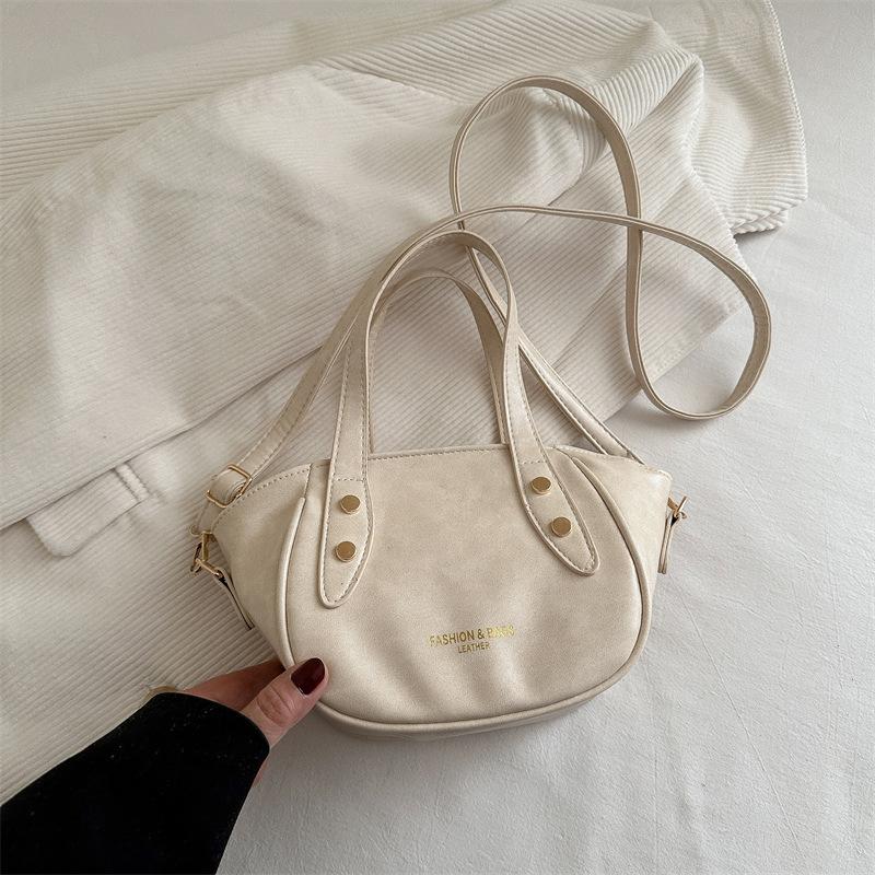 

Маленькая сумка в иностранном стиле высокой стоимости для женщин 2025 новая популярная универсальная сумка-мессенджер ретро мода портативная сумка-ведро белый