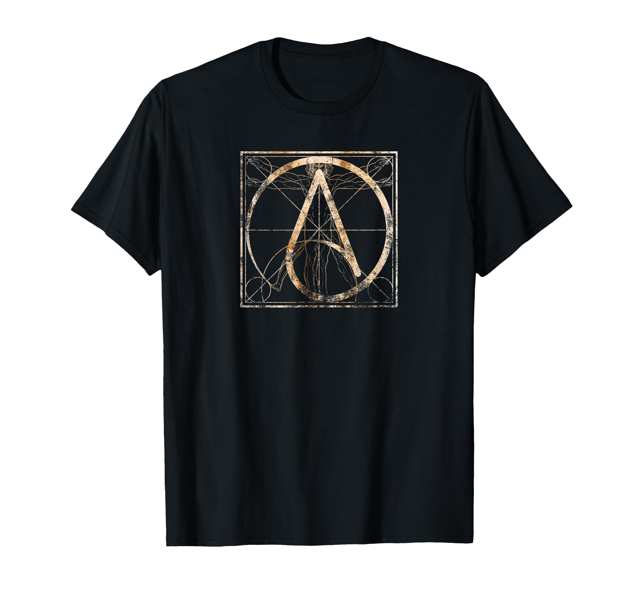 

Atheist Symbol Da Vinci Vitruvian Men s T-Shirt