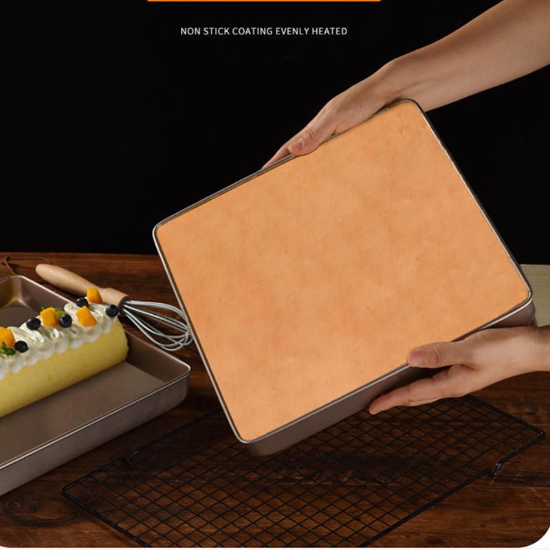 Square Cake Baking Pan Thickened Food Tray Non-Stick Carbon Steel Organizer Pie Pizza Bread Cookie Mold Kitchen Bakeware Tools