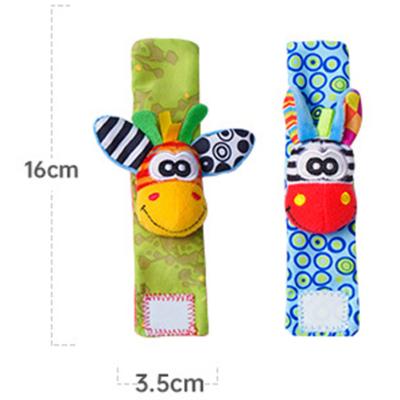 Baby Hand Rattle Toy 0-6 Months Baby Early Education Toy Cartoon Animal Pattern Insect Rattle Wrist Strap