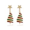 New Fashion Christmas Earrings for Women Cute Cartoon Gingerbread Man Zircon Elk Snowflake Xmas Tree Pearl Earring Girl Jewelry