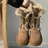Northern warm brown thick-soled snow boots women's winter velvet and thicker 2025 new non-slip cotton shoes