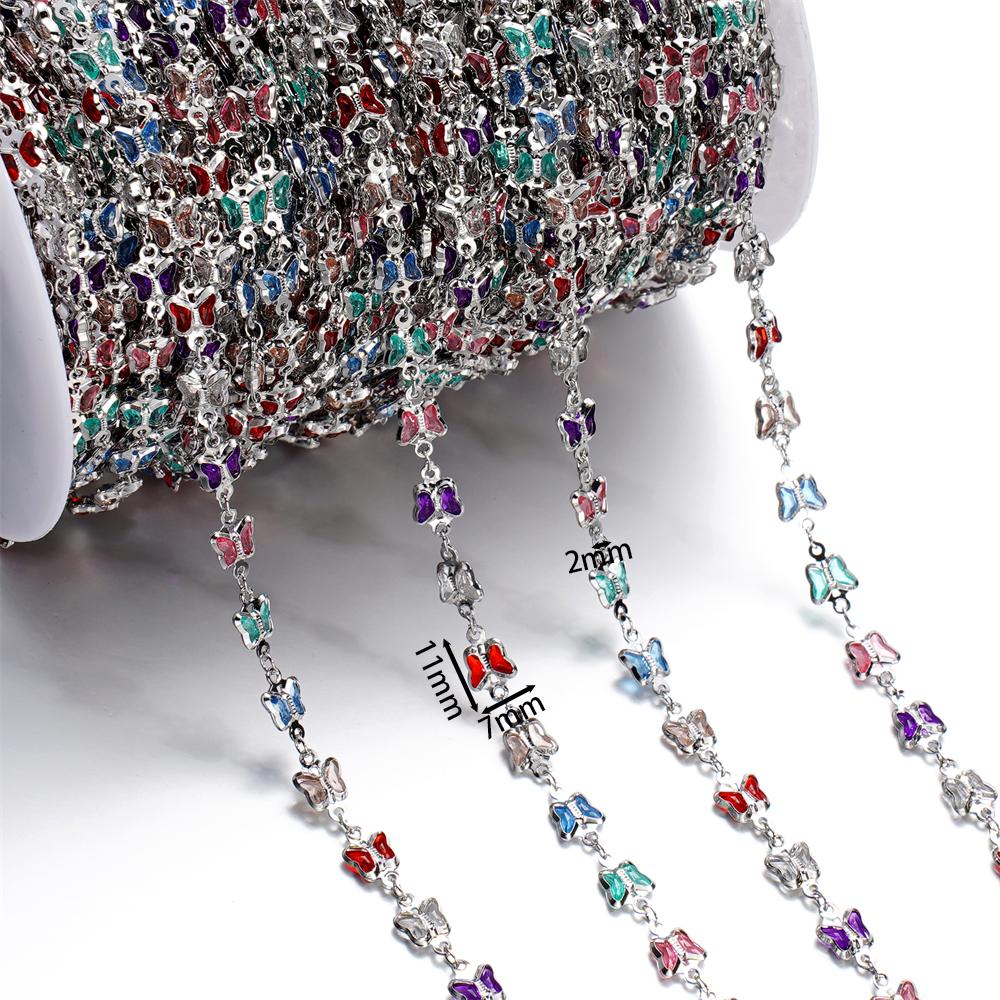 1Meter Copper Chain With Crystal Beads Chain DIY Necklace Bracelet For Jewelry Making Supplies