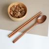 Children's Japanese Wooden Spoon & Chopsticks Set, Portable 3-Piece Cutlery with Box