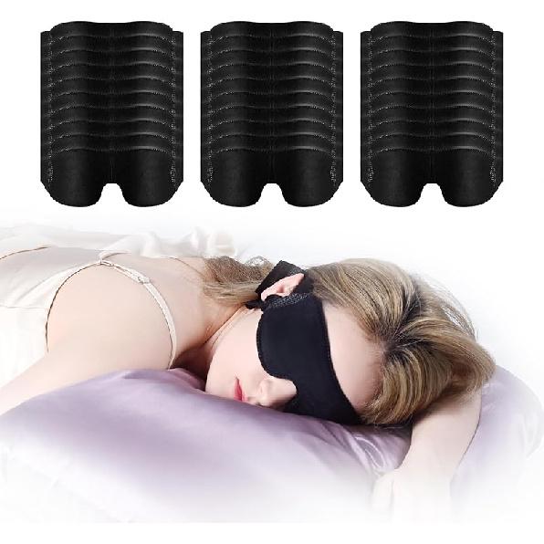 Pack of 100 Disposable Sleep Eye Mask for Men Women, Blindfold Eye Mask Shade Cover for Sleeping, Night Sleep Mask, Block Out Light, Soft Comfort Eye Bronze Black