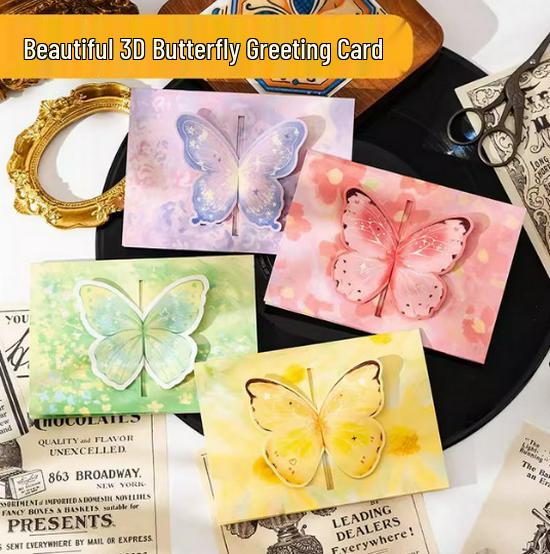 Premium 3D Butterfly Greeting Card with DIY Handwritten Message for Birthdays, Couples, and Special Blessings