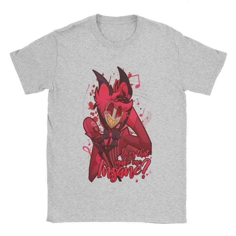 Vtipné bavlněné tričko s kulatým výstřihem a krátkým rukávem, pánské topy, tričko Insane Alastor The Radio Demon pro muže