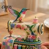 Creative Beadwork Project Tiny 3D Beaded Sewing Machine DIY Kit for Kids & Adults, Exquisite Hummingbird Handmade Bead Craft Set, Stress Relief