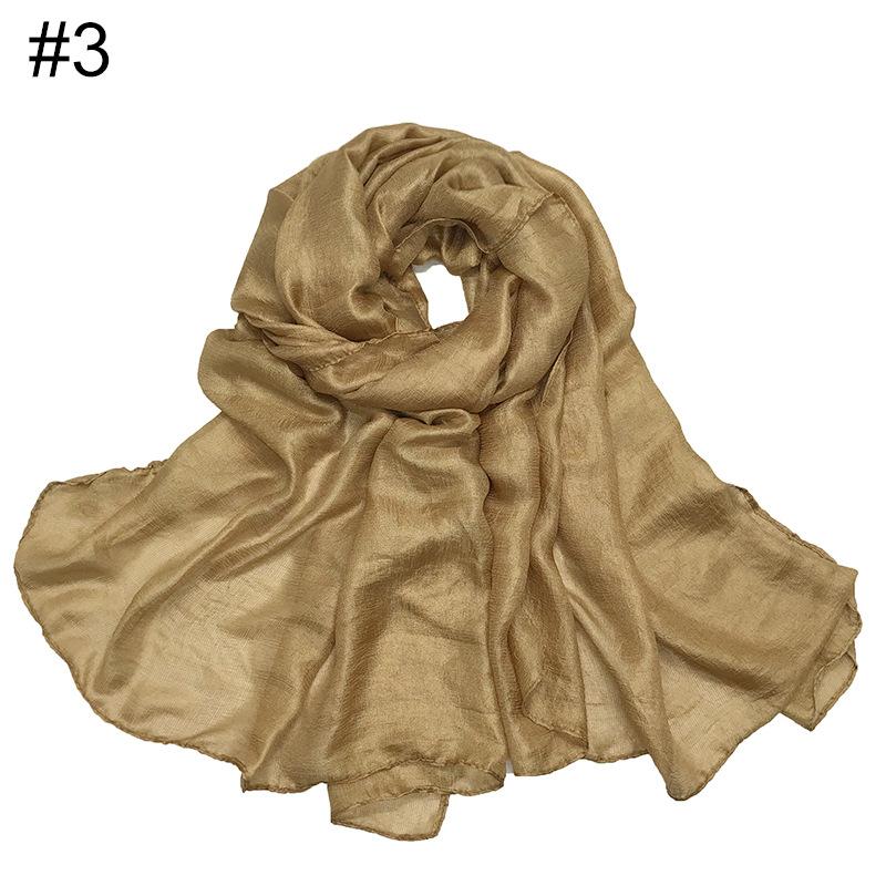 New scarf linen solid color imitation silk soft bag head shawl scarf one piece