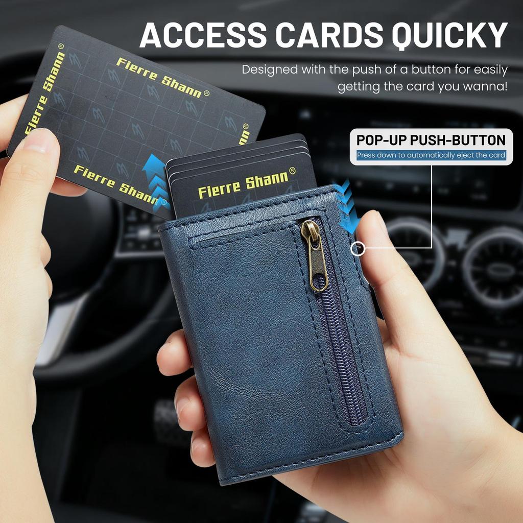 RFID Anti-Theft Aluminum Pop-Up Multi-Card Holder for Men