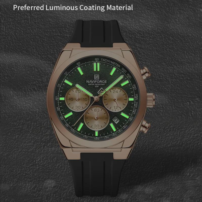 Waterproof Sport Watches for Men Multi-function Chronograph Wrist Watch Male Luxury Silica Band Quartz Clock